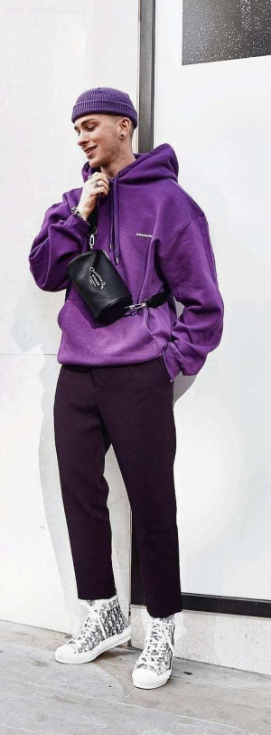 Outfit style purple outfits men, men's clothing: 