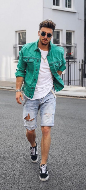 19 Best Denim Jacket With Shorts For Men Images in September 2023