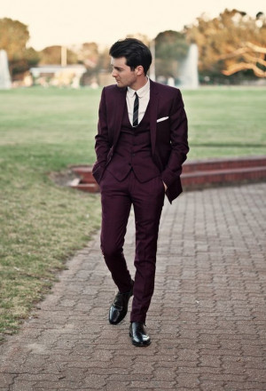 Instagram fashion wine colour suit, wine color: 