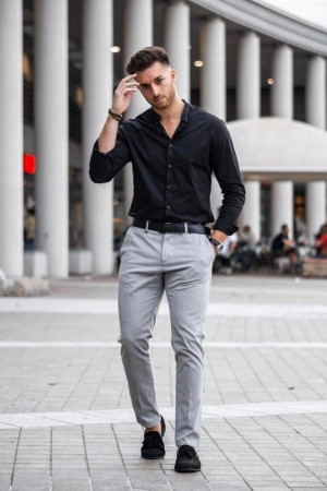 Formal black shirt and pant: 