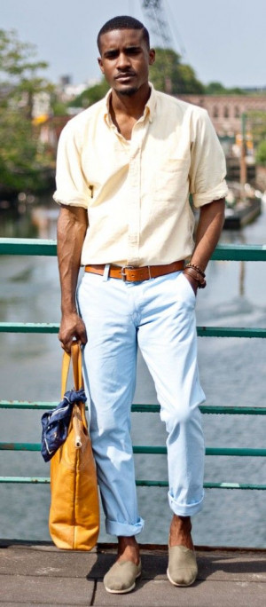 Hot weather outfit men, business casual: 