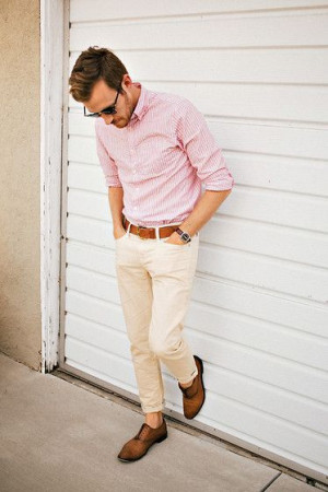 Pink shirt combination pant, formal wear: 