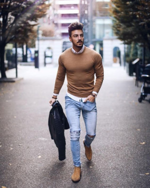 Trending style for men, winter clothing: 
