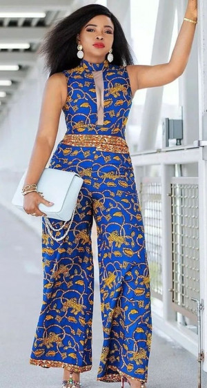 Trendy ankara jumpsuit styles african wax prints