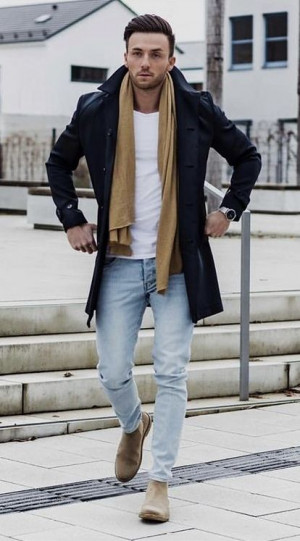 White outfit inspo with coat, jeans, denim, blazer, t-shirt: 