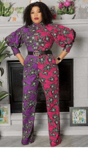 Floral Ankara Jumpsuit Ideas For African Women: 