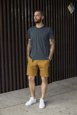 Mustard shorts outfit mens, men's clothing: 