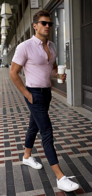 Pastel shirt outfit man, t-shirt: 