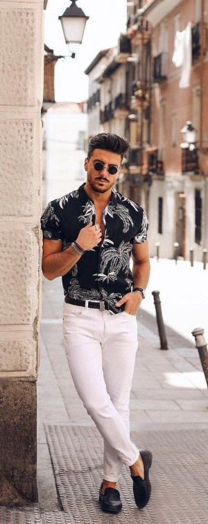 White jeans outfit men  men's apparel, men's style: 