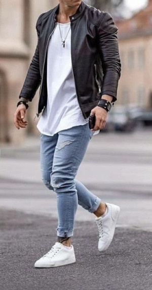 Light Blue Jeans, Ripped Jeans Outfits Ideas With Upper, Mens Summer ...