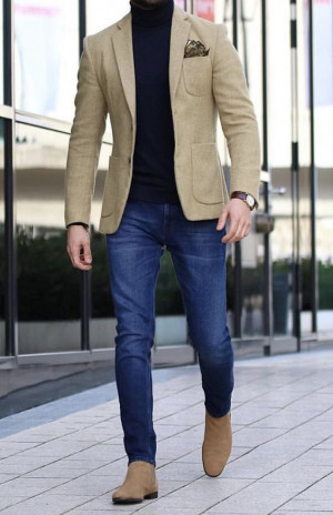 Outfit inspo with coat, jeans, blazer, jacket, dress shirt: 