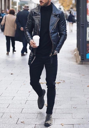 Black outfit inspiration with dress shirt: 