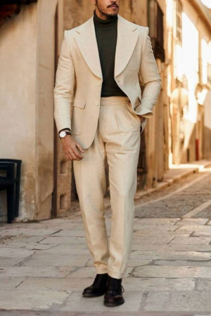 Beige outfit ideas with shirt, blazer, t-shirt, trousers, dress shirt: 