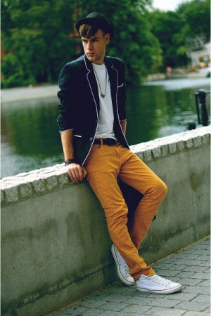 Yellow pants outfit men, fashion accessory: 