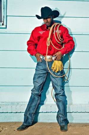 African american cowboy hat, western wear: 