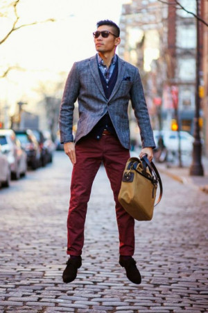 Blue outfit style with jeans, shirt, tartan, blazer, t-shirt: 