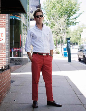 Red Instagram dress with jeans, trousers, dress shirt: 