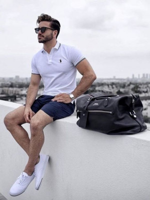 Men's summer polo outfits luggage and bags, men's clothing, polo shirt, polo men: 