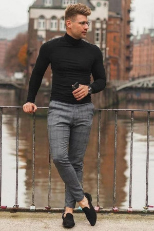 Black outfit Instagram with jeans, trousers, dress shirt: 