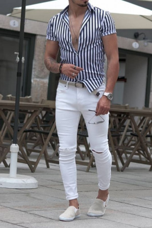 White jeans outfits men's, men's style: 