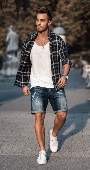 Look inspiration men shorts outfit, men's shorts: 