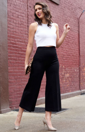 Crop top with flared pants: 