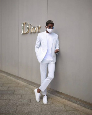 Men white suit fashion men white casual: 