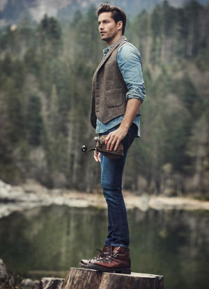 Style outfit rugged men's style, men's clothing: 