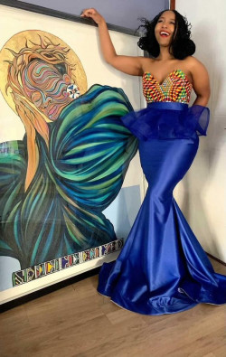 Blue outfit Stylevore with cocktail dress, gown: 