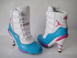 Electric blue Jordan sportswear with heels: 