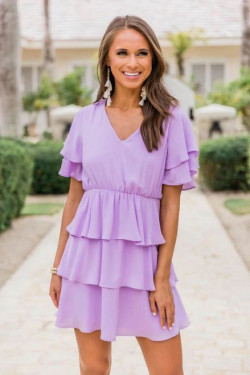 Purple and pink outfit Instagram with wedding dress, day dress, one-piece garment: 