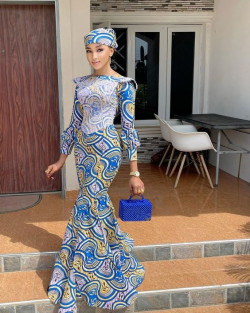 Dream in Blue and Gold with an Ankara Gown Fit for the Stylish Fashionista: 