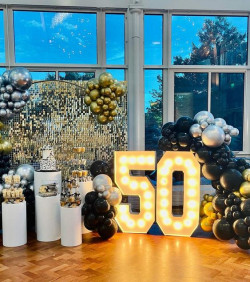 Golden Glows and Glamorous Balloons for Fifty!: Interior Design,  Interior Design,  Electric blue  
