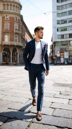 Get savvy with your graduation style by opting for a navy suit!: Smart casual,  Formal wear  