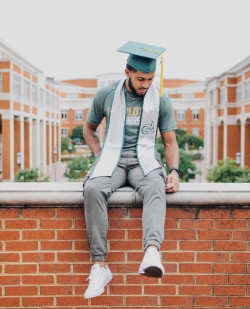 Make some graduation memories while staying comfy in grey, green, and white essentials: Graduation ceremony,  Formal wear  