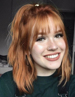 Get that Pumpkin Spice Vibe with Bangs and a Loose Pony!: 