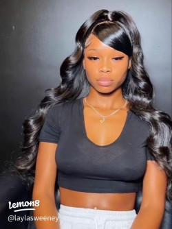 Why Not Add a Bang to Your Wavy Mane for That Extra Prom Flair?: hair coloring,  Black hair,  Short hair,  Long hair,  Lace wig  