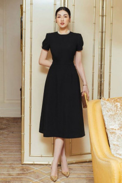 Honoring Memories in a Black Crepe Dress That Balances Modesty with Style: Little Black Dress,  Little Black Dress,  Wedding dress,  Evening gown,  day dress  