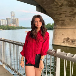 Her bold red top is just as striking as the view, so sexy!: the daily wire,  brett cooper  