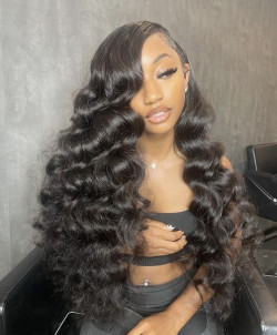 Luxurious Waves for the Black Girl Ready to Stun at Prom: hair extension,  Layered hair,  Black hair,  Lace wig  