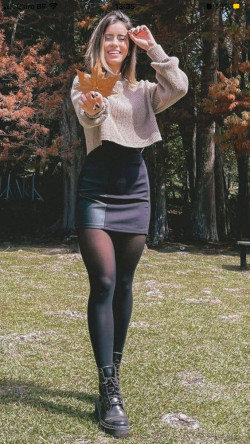 How about wrapping yourself in this cozy sweater, pairing them with a classic black skirt, tights, and your favt boots?: woman,  Combat boot  