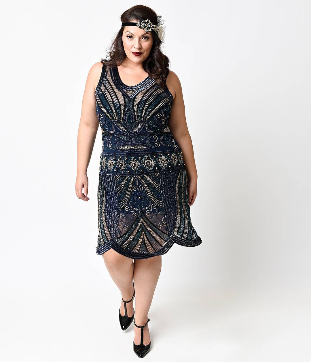 Fringe Flapper Dress, Vintage clothing, Plus-size model: Plus size outfit,  Clothing Accessories  