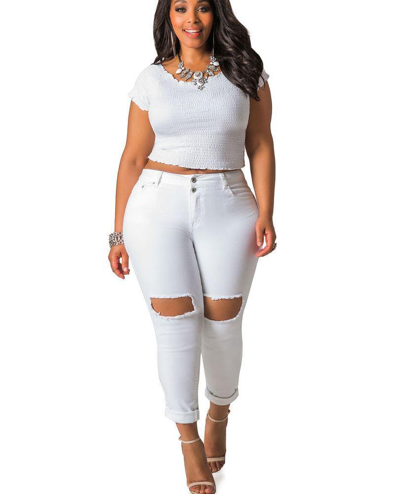 Plus Size Jeans, Slim-fit pants, Plus-size clothing: Plus size outfit,  Ashley Stewart  