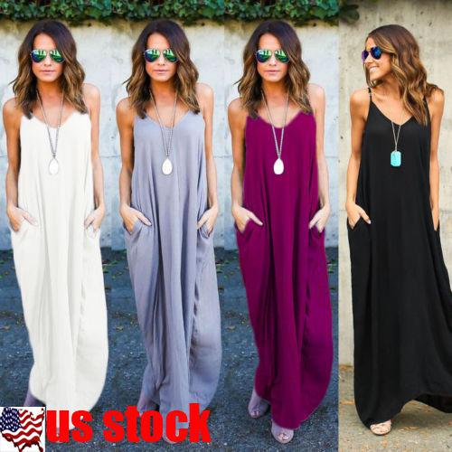 Women's Summer Boho Casual Long Maxi Evening Party Cocktail Beach Dress Sundress: Casual Long Maxi,  Maxi dress  