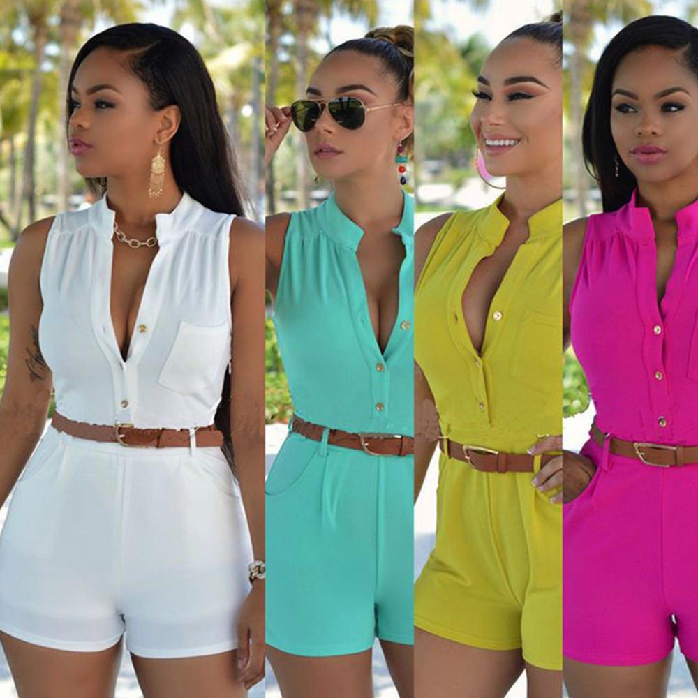 New Women Clubwear Summer Playsuit Bodycon Party Jumpsuit Romper Trousers Shorts: 