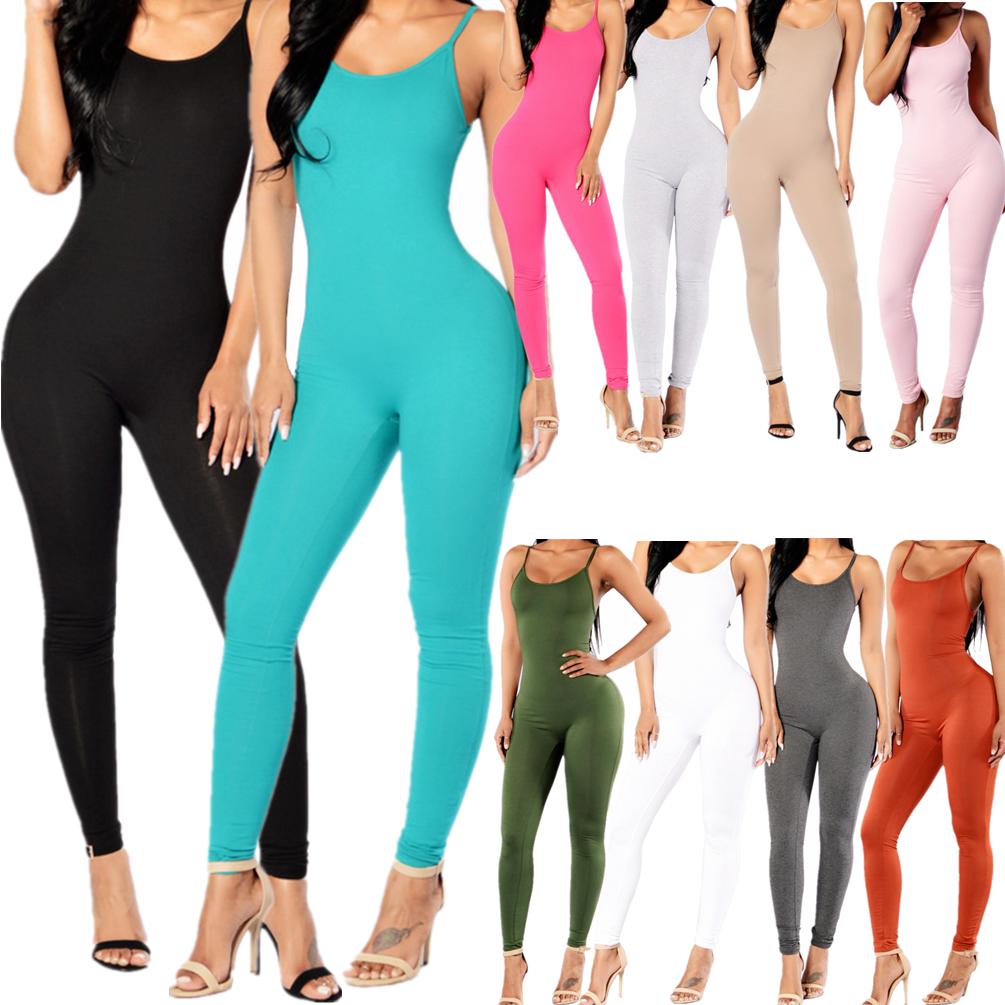 Women Lady Sleeveless Long Romper Jumpsuit Bodysuit Stretch Leotard Top Blouse: Women Sleeveless Dress,  Beach outfit,  Bodysuit  