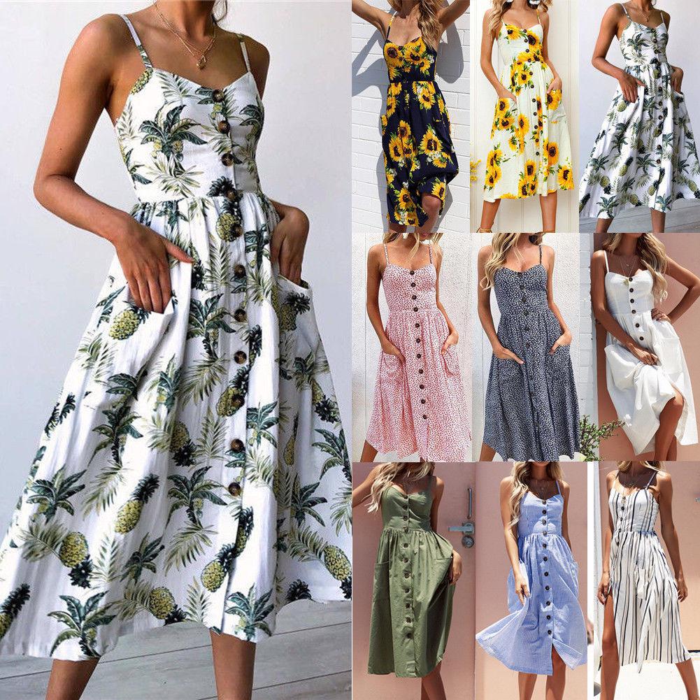 Women's Off The Shoulder Floral Midi Dress Summer Party Long Maxi Beach Sundress: Women Sleeveless Dress,  Beach outfit,  Plus Size Party Outfits  