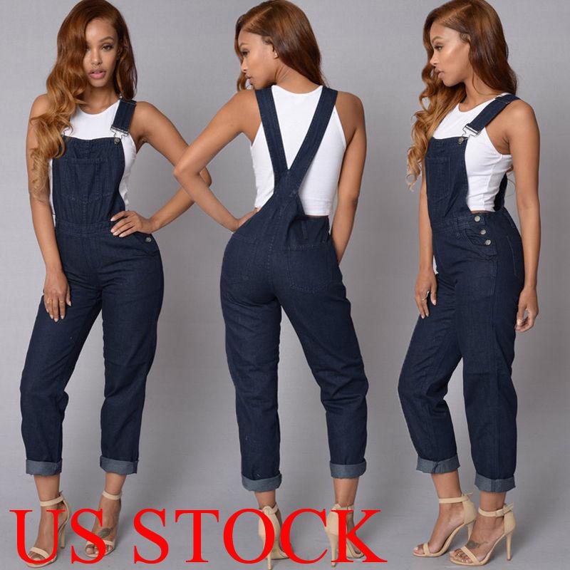US Women Fashion Denim Jeans BIB Pants Overalls Straps Jumpsuit Rompers Trousers: Denim Outfits,  Women Sleeveless Dress,  Beach outfit  