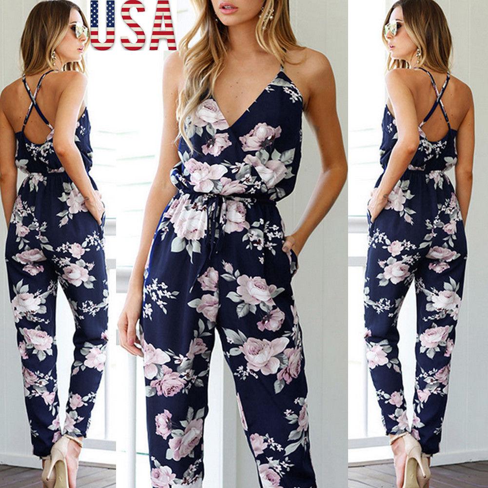 Women Clubwear Summer Playsuit Bodycon Party Jumpsuit Romper Trousers Long Pants: Women Sleeveless Dress,  Beach outfit  