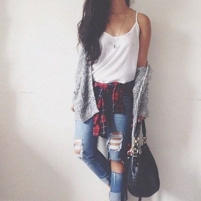 summer school outfits. Astonishing Cute Tumblr OutfitRipped jeans Casual wear